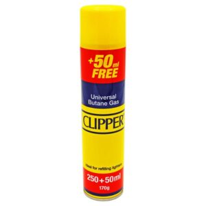 The product "Clipper Butane Gas 250ml + 50ml Free - Case of 12" refers to a bulk package of butane gas canisters. Each canister contains 250ml of butane gas, with an additional...