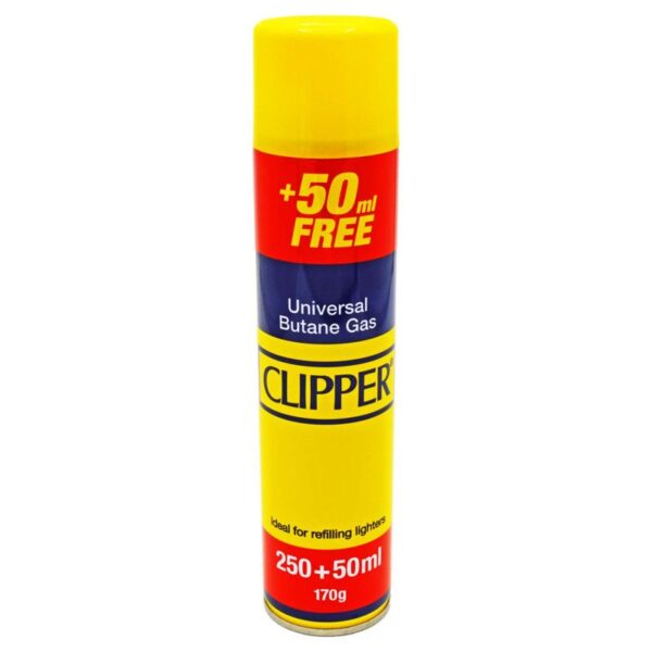 The product "Clipper Butane Gas 250ml + 50ml Free - Case of 12" refers to a bulk package of butane gas canisters. Each canister contains 250ml of butane gas, with an additional...