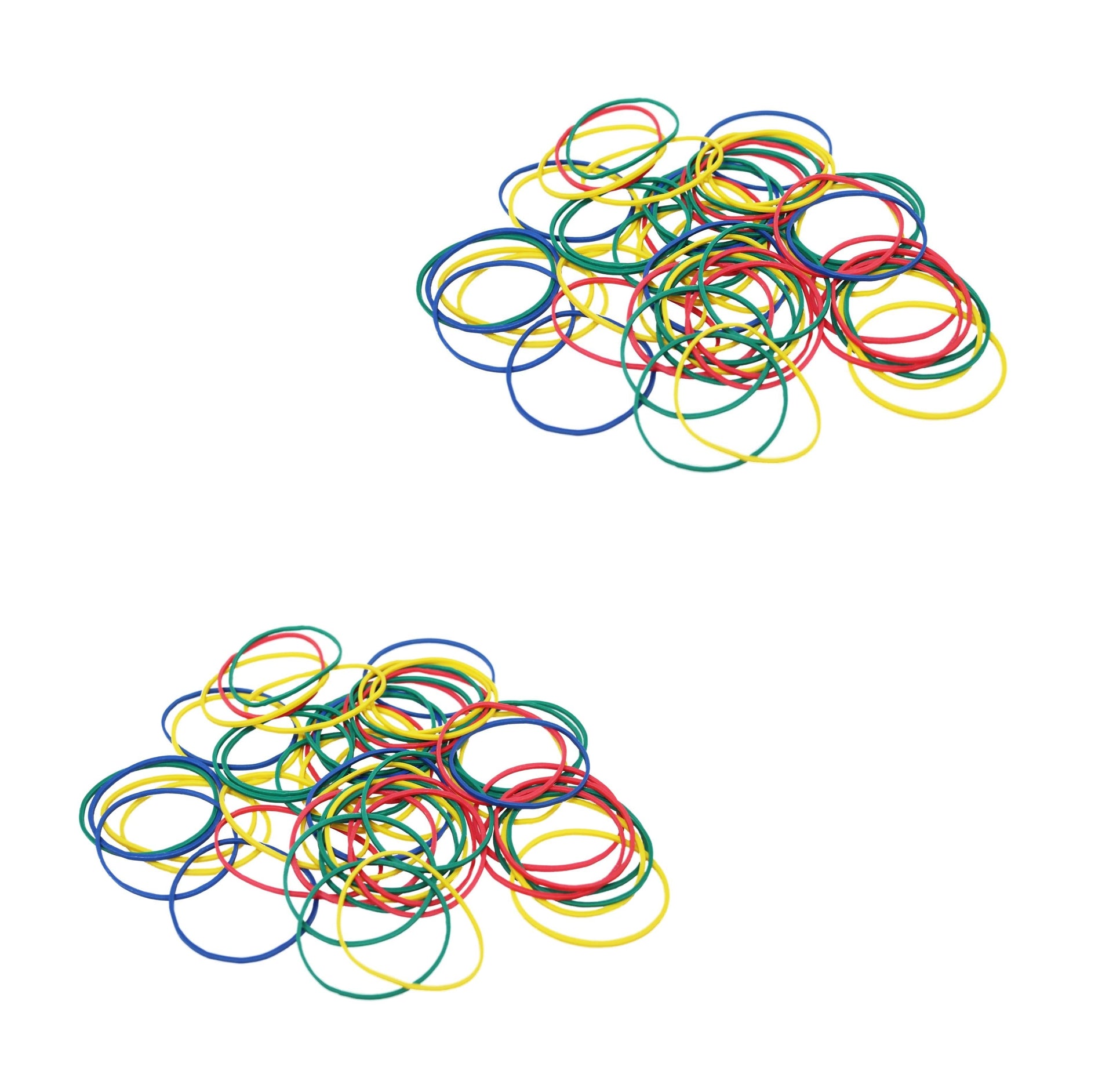 The product described is a pack of assorted color slim rubber bands, ideal for various uses such as school projects, home organization, and arts and crafts activities. The pack...