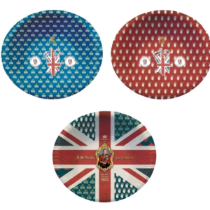 The product you are referring to appears to be a set of disposable bowls featuring designs related to the coronation of King Charles III. This set includes eight 6-inch bowls...