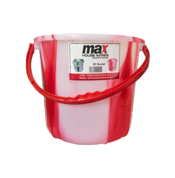 The product you are referring to is a 15-liter plastic bucket featuring a tie-dye design. It comes with a lid and is available in assorted colors. The model number for this item...