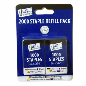 The product you are referring to is a case of staple refill packs. Each pack contains staples sized 26/6 and each pack includes 2,000 staples (since it's 2 x 1000). The entire...