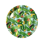 The product you are referring to is a Plastic Round Serving Tray with a printed design, measuring 34 cm in diameter. It comes in assorted designs, meaning there are various...