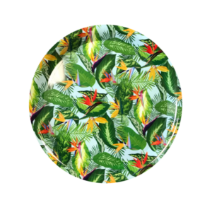 The product you are referring to is a Plastic Round Serving Tray with a printed design, measuring 34 cm in diameter. It comes in assorted designs, meaning there are various...