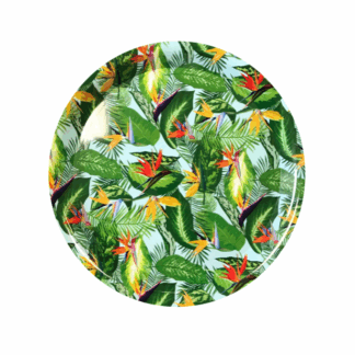 The product you are referring to is a Plastic Round Serving Tray with a printed design, measuring 34 cm in diameter. It comes in assorted designs, meaning there are various...