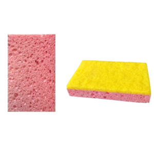 The product you are referring to seems to be a pack of kitchen cleaning sponges made from wood pulp and cotton. These sponges are designed for tasks like dish scrubbing. The...