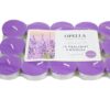 The product you are referring to seems to be a pack of scented tealight candles. Specifically, it is a set of 12 Opella Lavender-scented tealight candles, each with a burn time...