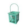 The product you're describing appears to be a small garden lantern designed to hold a tealight candle. It features a butterfly design and is made of metal and glass, providing a...