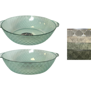 The product you're describing is a Round Diamond Patterned Fruit Serving Bowl with Handles. It has dimensions of 24 cm in diameter and 7 cm in height. The bowl is available in...