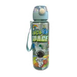 The product you're describing seems to be a 700ml plastic water bottle designed with an astronaut space theme and includes a straw. This bottle is available in assorted colors...