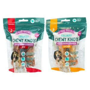 The product you're referring to appears to be a pack of dog treats specifically designed for pets. These treats are collagen chewy knots, which can be beneficial for your dog's...