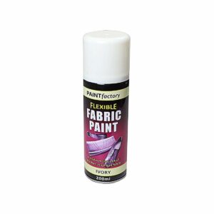 The product you're referring to is a 200ml spray paint from Paint Factory designed for flexible fabrics. This particular spray paint is in an ivory color and is suitable for use...