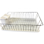The product you're referring to is a dish drainer rack that includes a drip tray. Its dimensions are 44 cm in length, 34.5 cm in width, and 10 cm in height. The model number or...