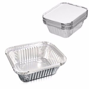 The product you're referring to is a pack of aluminum foil food containers, each measuring 12.5 cm in length, 10 cm in width, and 4 cm in height. The pack contains 10...