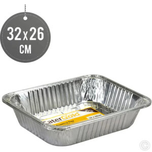 The product you're referring to is a pack of two aluminium foil roasting trays. Each tray measures 32 x 26 x 7 cm and is designed to be half deep, making it suitable for...