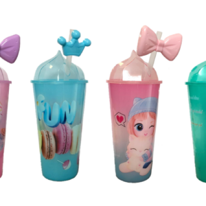 The product you're referring to is a reusable plastic ice cream cup with a straw, designed for drinking. It has a capacity of 500ml and measures 20 cm in height. It comes in...