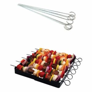 The product you're referring to is a set of metal BBQ skewers, specifically designed for grilling kebabs. These skewers are 30 cm in length and come in a pack of six. The item...