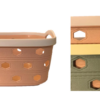 The product you're referring to is a small plastic storage basket designed for organizing bathroom items, such as pegs. The basket measures 16 x 21 cm and features handles for...