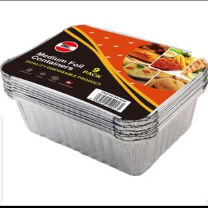 The product you're referring to seems to be a pack of disposable aluminum foil food containers, specifically the medium-sized version, with a quantity of 9 per pack. The model...