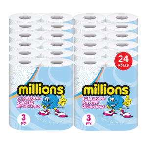 The product you're referring to seems to be a pack of kitchen towels branded as "Millions," with a specific variant called "Bubblegum." This pack includes 2 rolls per pack, and...