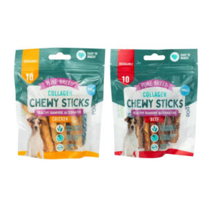 The product you're referring to seems to be a pack of pet dog treats, specifically mini collagen chewy sticks. This pack includes 10 pieces with assorted flavors. The product...