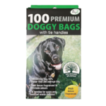 The product you're referring to seems to be a pack of premium doggy poop bags with tie handles and a fragrance, available in a pack of 100. The product codes B0355 or B0355A...