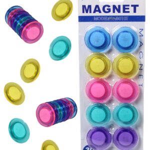 The product you're referring to seems to be a pack of round fridge freezer magnets with each magnet having a diameter of 3 cm. The pack contains 10 magnets in assorted colors....