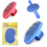 The product you're referring to seems to be a silicone dog brush with metal bristles, designed to help groom your pet effectively. It features a hand wrap for better grip and...