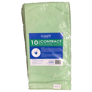 The Ramon Contract Microfibre Cloths in green come in a pack of 10. These cloths are designed for efficient cleaning and are known for their ability to trap dust, dirt, and...