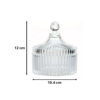 The Ribbed Glass Candy Sweets Sugar Storage Bowl Jar with Lid is a decorative and functional container that measures 12 x 10.4 cm. It is designed for storing candies, sweets,...