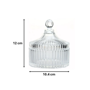 The Ribbed Glass Candy Sweets Sugar Storage Bowl Jar with Lid is a decorative and functional container that measures 12 x 10.4 cm. It is designed for storing candies, sweets,...