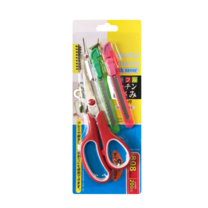 The Scissor and DIY Stanley Knife Set of 3 Assorted Colours (model 7808) is likely a set that includes scissors and utility knives, such as the Stanley knife, commonly used for...