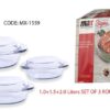 The Set of 3 Round Casserole Dishes with Lids includes three different sizes: 1.0L, 1.5L, and 2.0L. Model number MX1559 suggests that these casserole dishes are designed for...