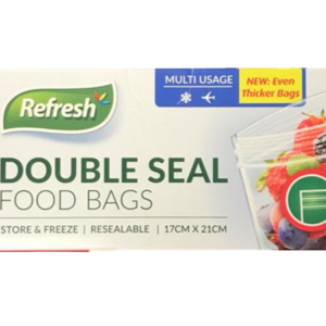 The Small Double Seal Press Food Storage Bags measure 17 x 21 cm and come in a pack of 30. These bags are likely designed for storing food items, featuring a double seal to help...