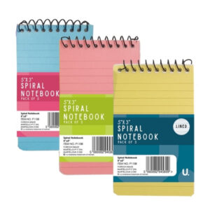 The Spiral Notebook 5" x 3" Pack of 5 Assorted Colours P1108 is a set of compact, portable notebooks perfect for note-taking, journaling, or organizing thoughts. The dimensions...