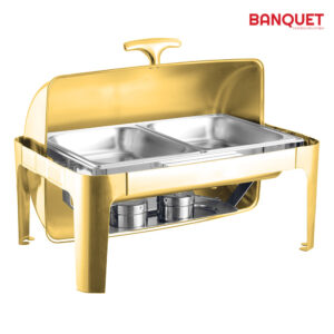 The SQ Professional Banquet Chafing Dish is a catering product designed for serving food in an elegant and efficient manner. It features a roll-top lid and two compartments,...