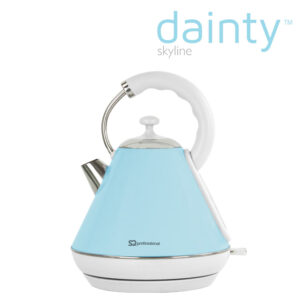 The SQ Professional Dainty Legacy Kettle is an electric kettle with a 1.8-liter capacity and a 2200-watt power rating. This particular model, referred to as the Skyline 5976, is...