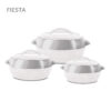 The SQ Professional Fiesta Insulated Casserole Hot Pot Set is a collection designed to keep food hot for extended periods. This particular set includes three different-sized...