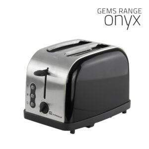 The SQ Professional Gems Legacy 2 Slice Toaster with a 900W power rating, model Onyx 3433 A, is a kitchen appliance designed for toasting bread. This toaster is likely part of...