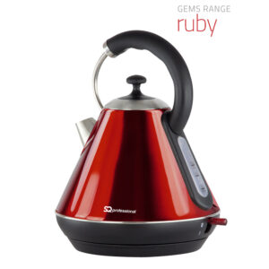 The SQ Professional Gems Legacy Kettle is a 1.8-litre electric kettle with a power output of 2200 watts. The model you're referring to, the Ruby 3432, is part of the Gems Legacy...