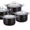 The SQ Professional Gems Metallic Stockpot Set of 4 in the Onyx 2431 design is a set of cooking pots likely designed for home use. The set includes four stockpots, which are...