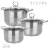 The SQ Professional Gems Stainless Steel Stockpot Set is a 3-piece collection designed for versatile cooking needs. This set includes three stockpots with diameters of 26 cm, 28...