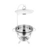 The SQ Round Banquet Buffet Chafing Dish with Glass Lid is a catering item typically used for serving hot food at events or buffets. The capacity of this particular chafing dish...