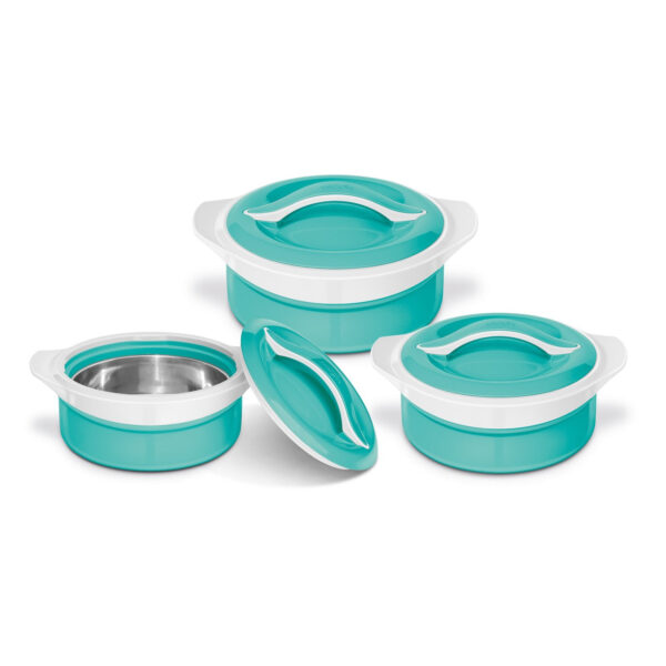 The SQ Zenith Insulated Casserole Set is a 3-piece set that includes three casseroles with capacities of 1 liter, 1.5 liters, and 2.5 liters. The set comes in an attractive...