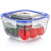 The Square Clear Plastic Food Storage Container with Sealing Lid, model D30105, is a practical kitchen accessory designed to store food securely. With a capacity of 2400ml, it...