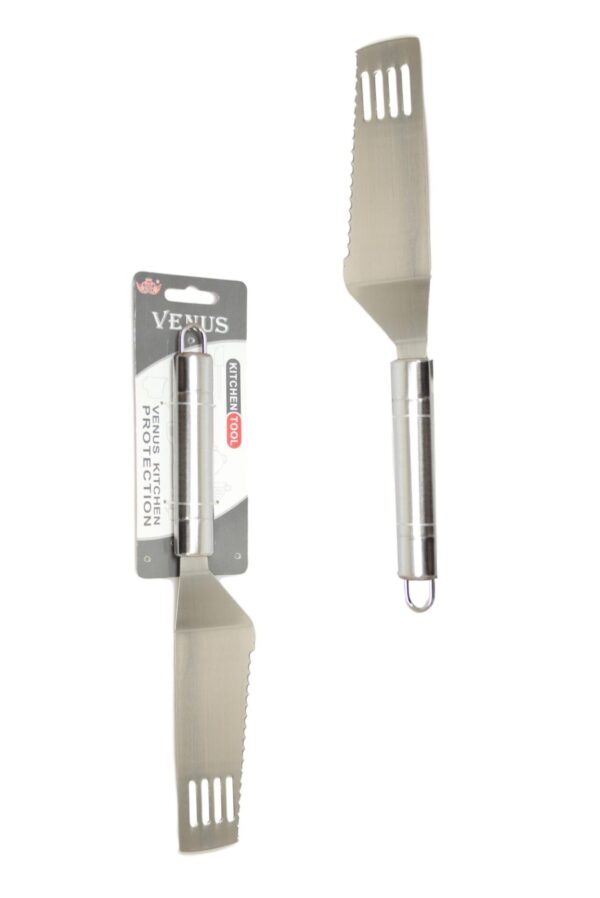 The Stainless Steel Kitchen Food Prep Spatula, measuring 26cm and with the product code 5552, appears to be a kitchen tool designed for various cooking and food preparation...