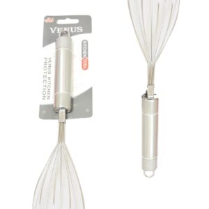 The "Stainless Steel Kitchen Whisk Egg Beater 26cm 5557" is likely a kitchen tool designed for mixing and beating ingredients, particularly eggs. Made from stainless steel, it...