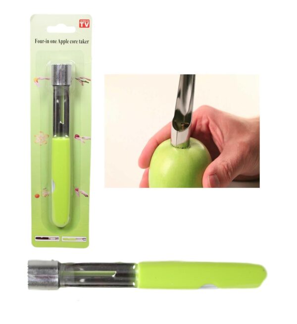 The "Steel Apple Corer Remover with Plastic Handle 17 cm Assorted Colours 3625" is a kitchen tool designed to efficiently remove the core from apples. It features a sturdy steel...