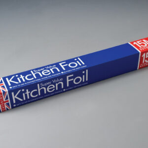 The "Super Value Kitchen Foil 450mm x 15m SV15 A" refers to a roll of kitchen aluminum foil. This specific product measures 450 millimeters in width and 15 meters in length. It...