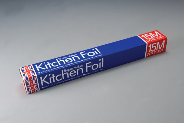 The "Super Value Kitchen Foil 450mm x 15m SV15 A" refers to a roll of kitchen aluminum foil. This specific product measures 450 millimeters in width and 15 meters in length. It...